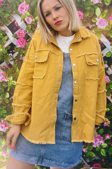 VESTE BOHEME MOUTARDE